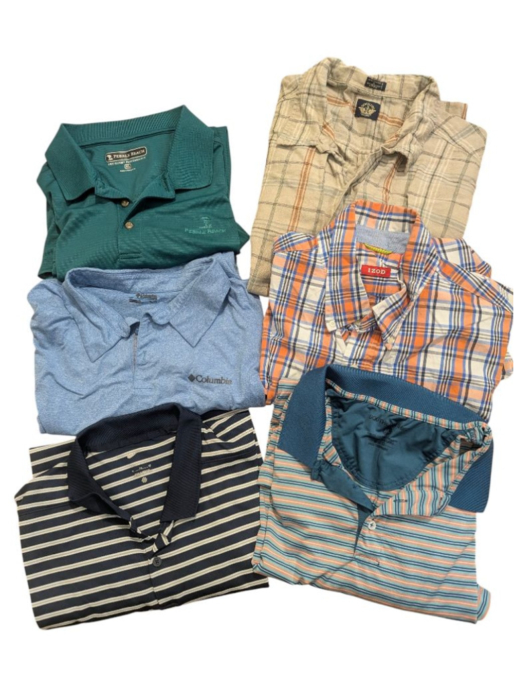 Men's XL lot of 6 polo and short sleeve shirt bundle